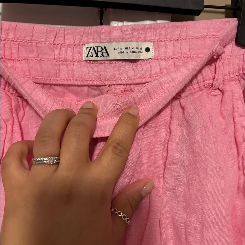 Zara High Waist Pink Women's Shorts
